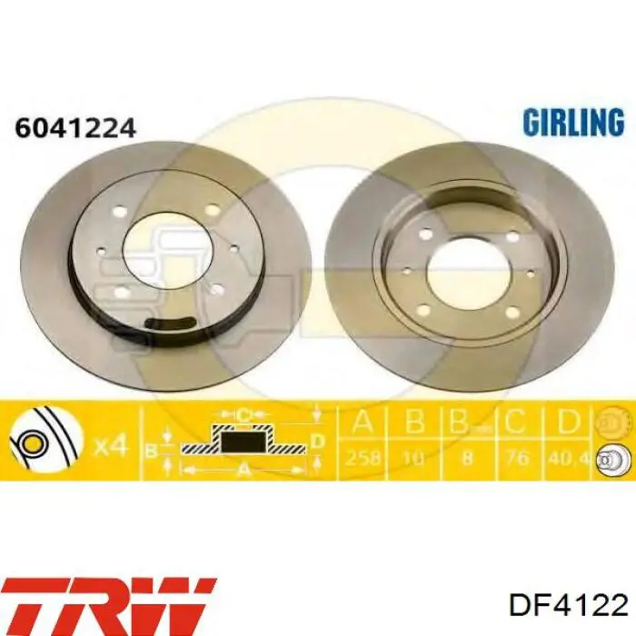 Frenos traseros TRW DF4122