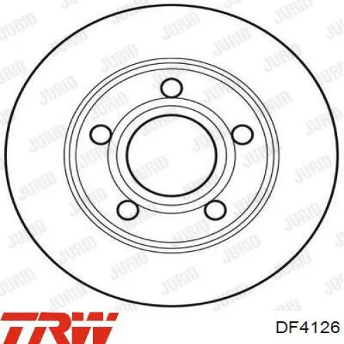 Disco de freno trasero DF4126 TRW