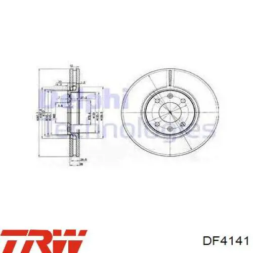 Comprar DF4141 TRW Freno de disco delantero