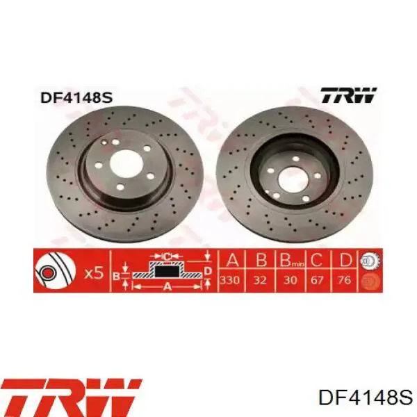 Disco de freno delantero 602381 Daco