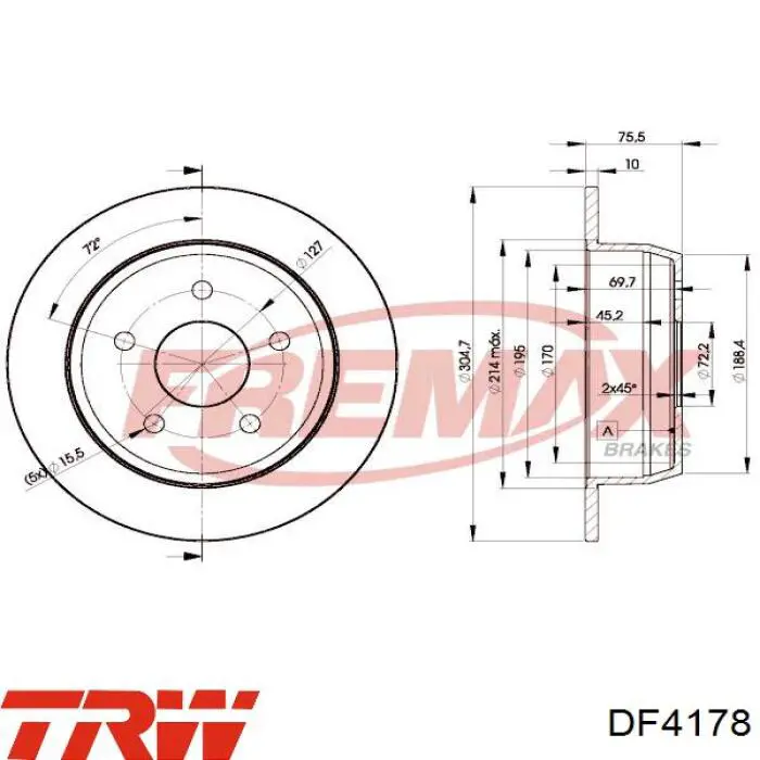 Disco de freno trasero Jeep Cherokee 2 XJ