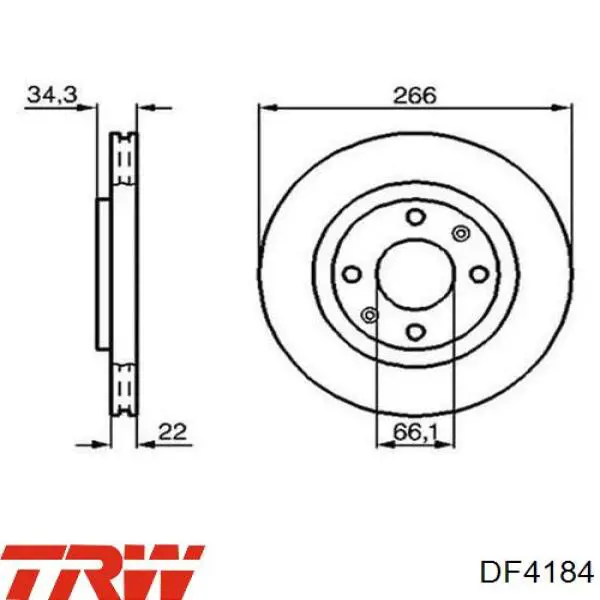 Frenos delanteros TRW DF4184 precio, desde 26,62 EUR