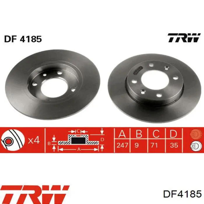 Frenos traseros TRW DF4185