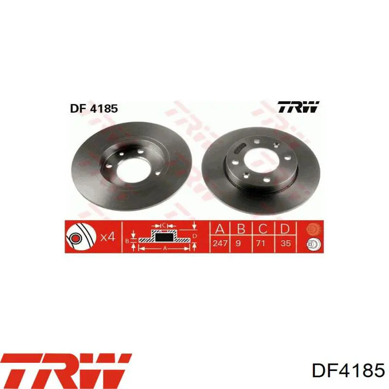 DF4185 TRW Freno de disco trasero