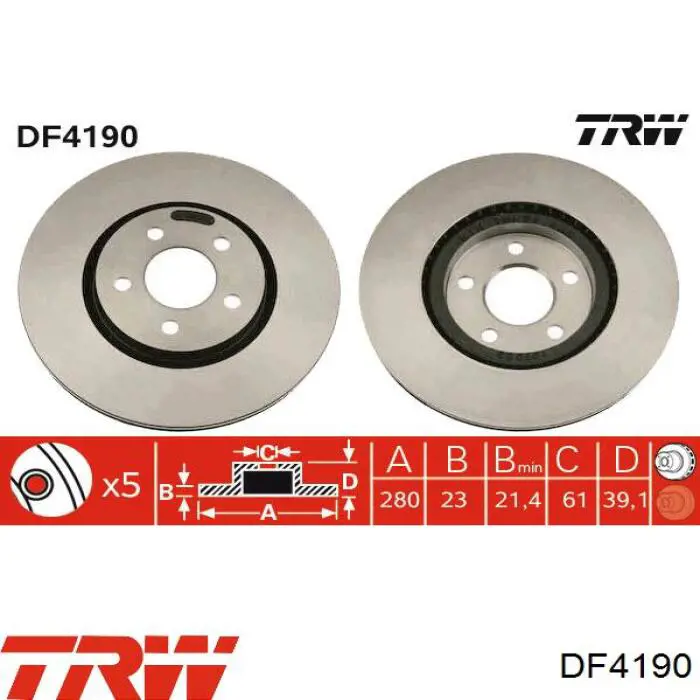 DF4190 TRW freno de disco delantero