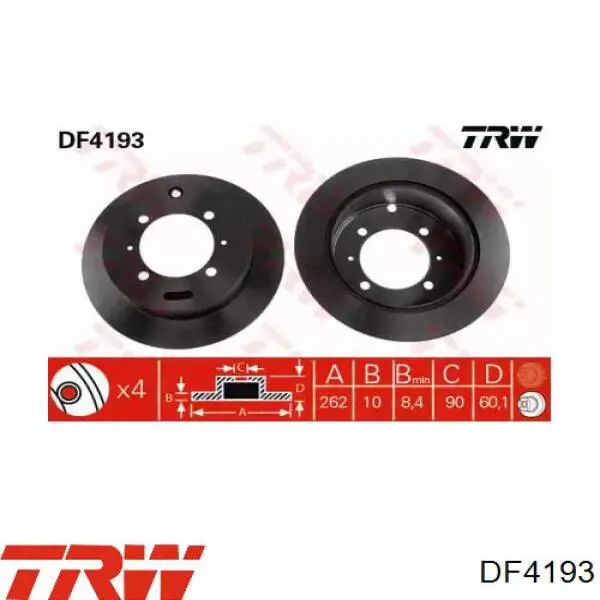 Disco de freno TRW DF4193