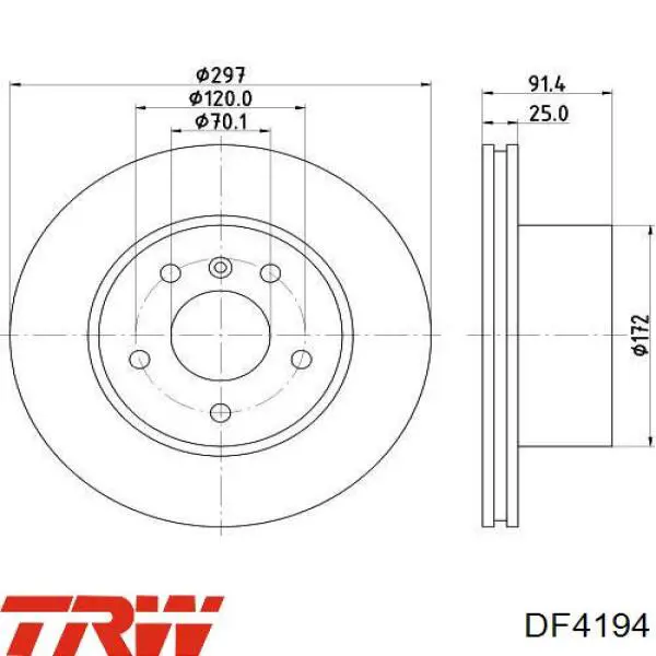 DF4194 TRW freno de disco delantero