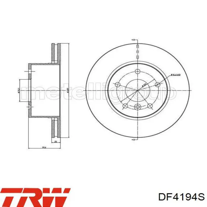 Disco de freno DF4194S TRW