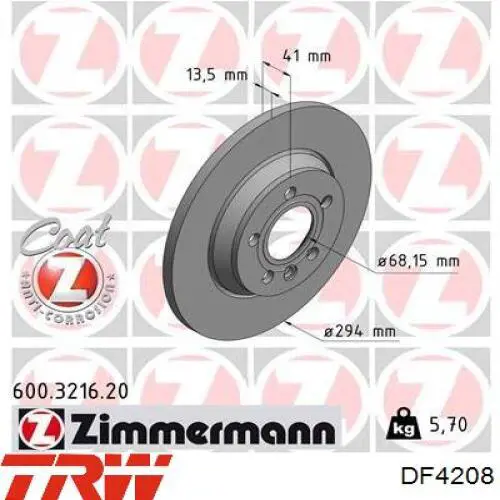 Frenos traseros TRW DF4208
