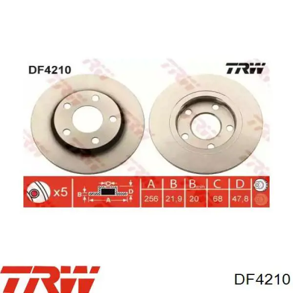 DF4210 TRW Freno de disco trasero