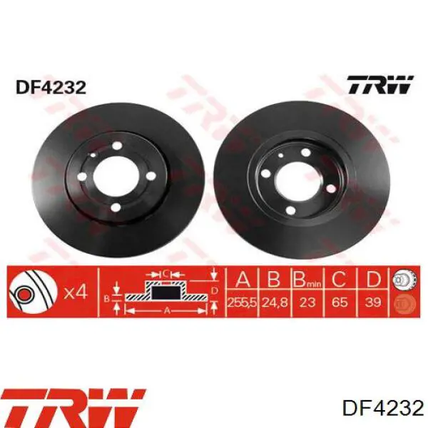 DF4232 TRW freno de disco delantero