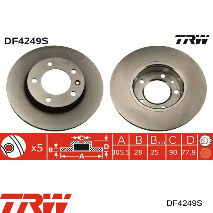 Comprar DF4249S TRW Freno de disco delantero