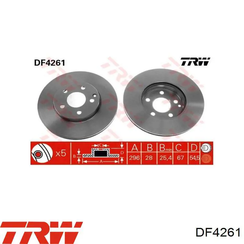 Disco de freno delantero TRW DF4261