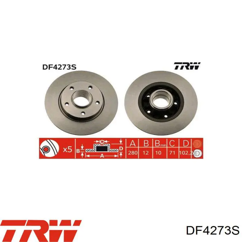 Frenos traseros TRW DF4273S