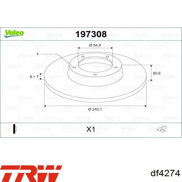 Disco de freno trasero Alfa Romeo 33 905