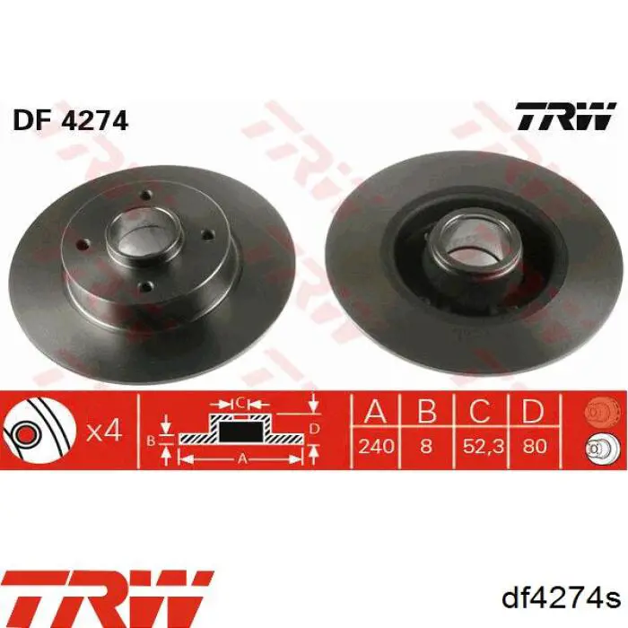 Disco de freno trasero Alfa Romeo 33 905