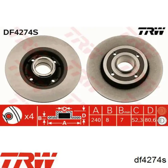 Disco de freno trasero Alfa Romeo 33 905