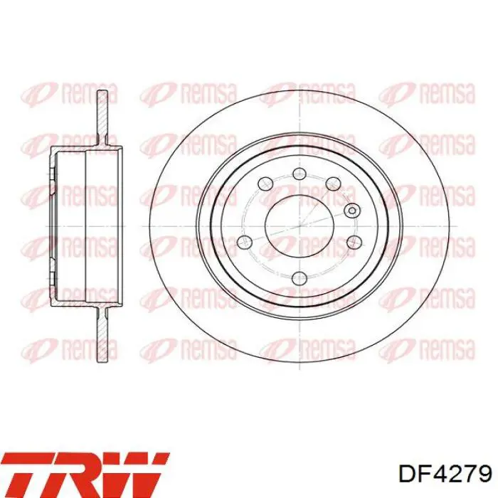 Comprar DF4279 TRW Disco de freno trasero