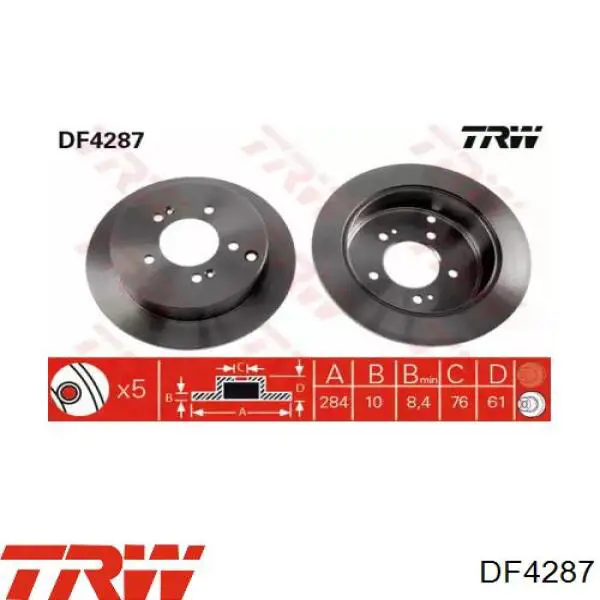 Frenos traseros TRW DF4287