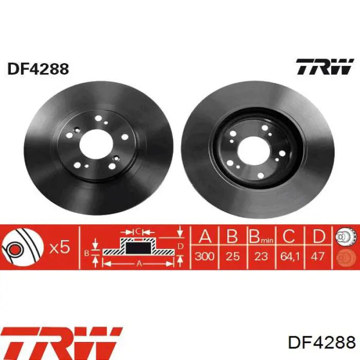 DF4288 TRW freno de disco delantero