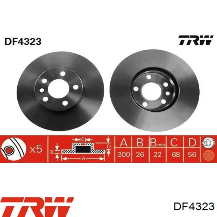 DF4323 TRW disco de freno delantero