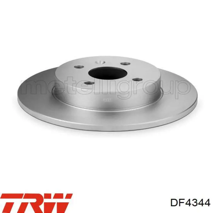 Disco de freno trasero DF4344 TRW