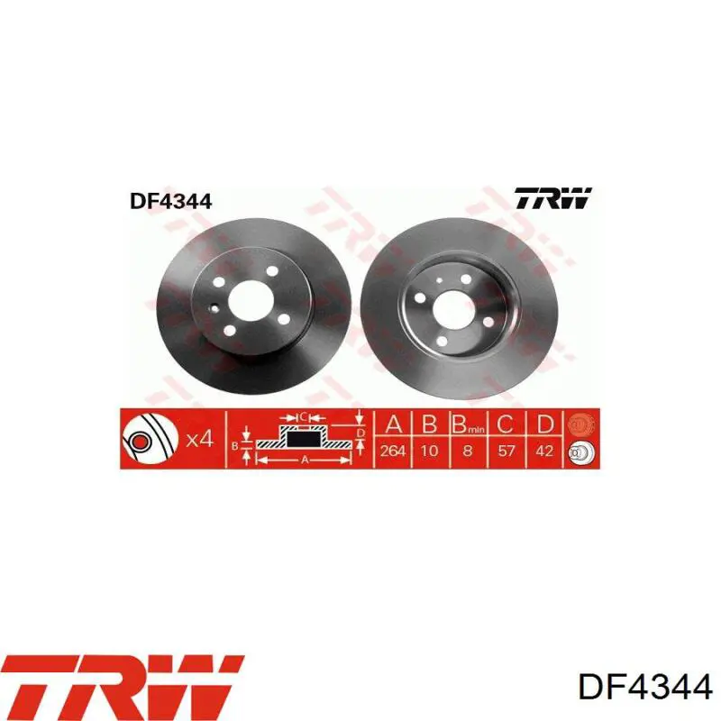 Comprar DF4344 TRW Disco de freno trasero