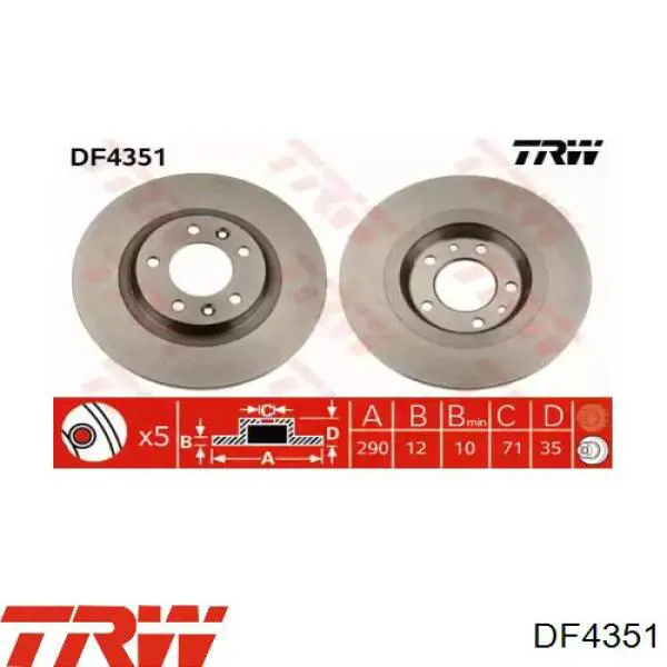 Frenos traseros TRW DF4351