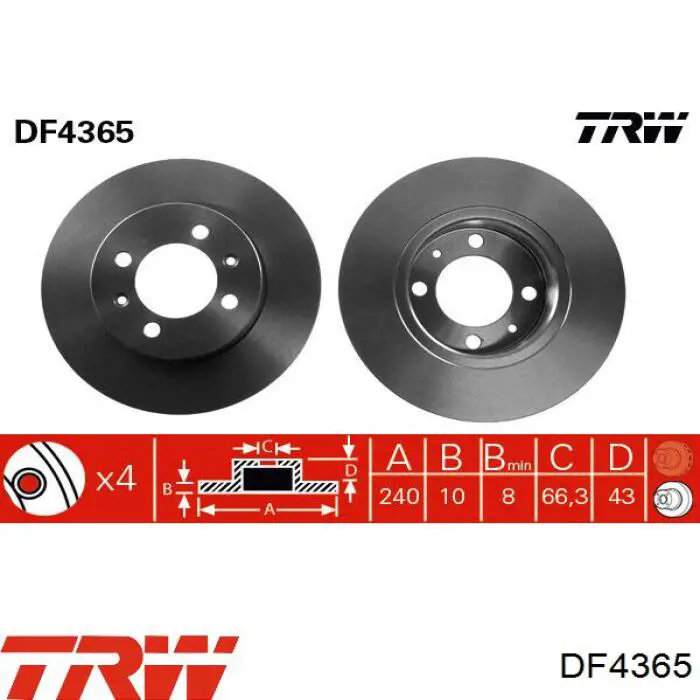 SDB100460 Rover disco de freno trasero