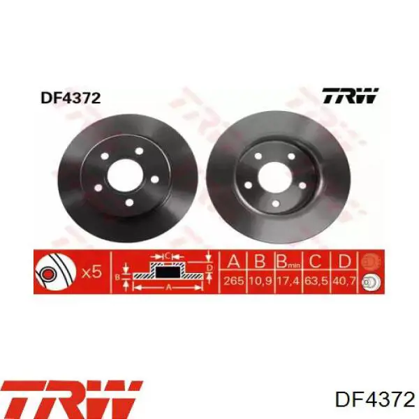 Frenos traseros TRW DF4372