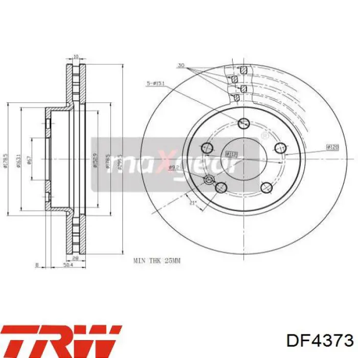 Comprar DF4373 TRW Freno de disco delantero