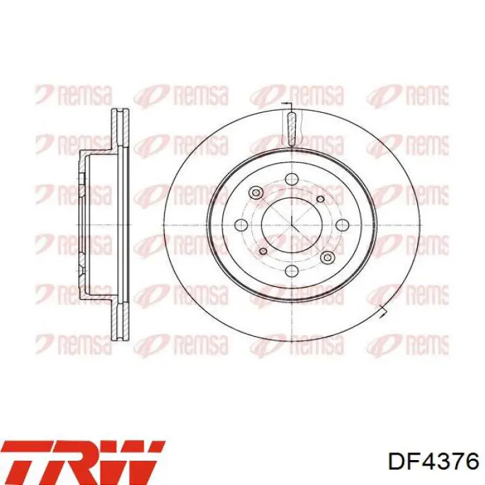 Disco de freno delantero TRW DF4376
