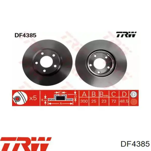 Frenos delanteros TRW DF4385 precio, desde 38,68 EUR