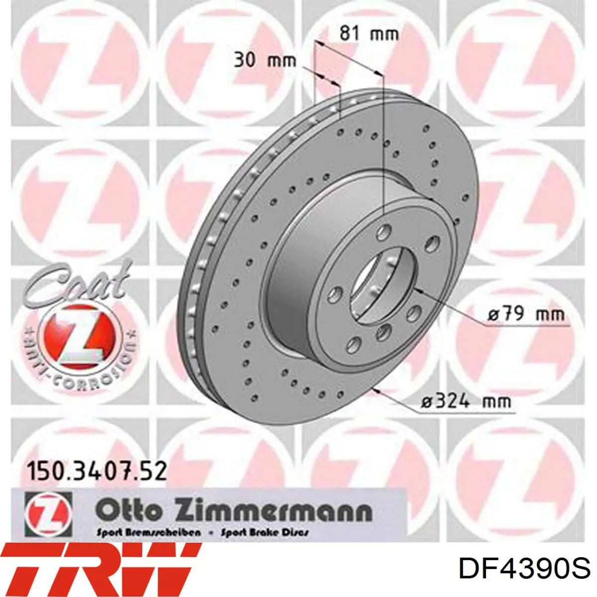 Disco de freno DF4390S TRW