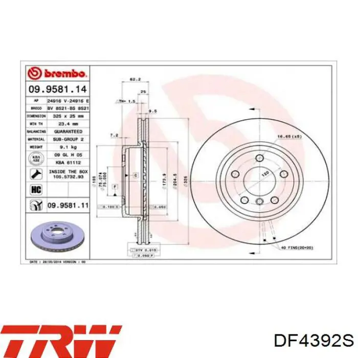 DF4392S TRW Discos