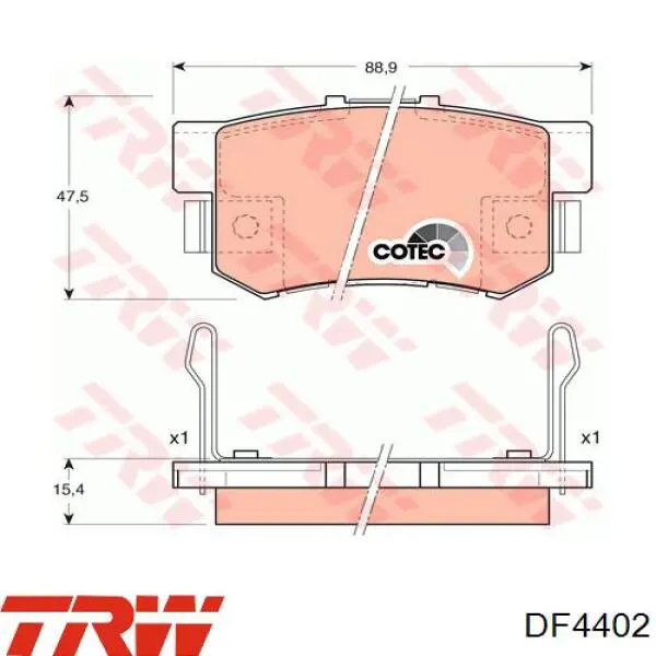 DF4402 TRW Freno de disco trasero