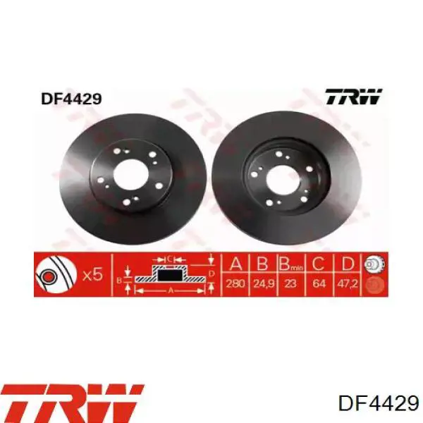 Disco de freno delantero TRW DF4429