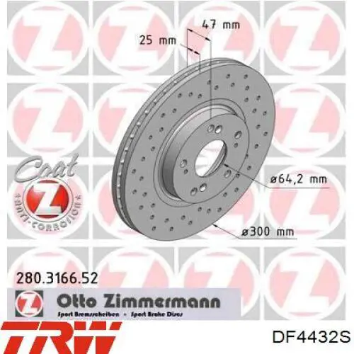 Disco de freno delantero TRW DF4432S