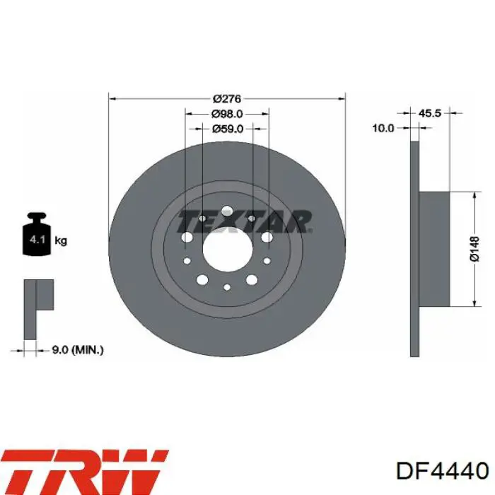 Frenos traseros TRW DF4440