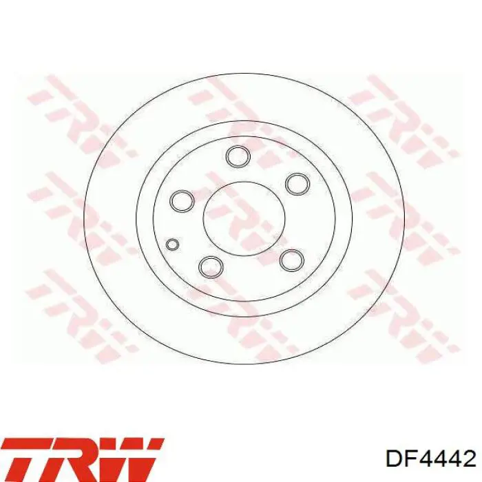 Disco de freno trasero DF4442 TRW