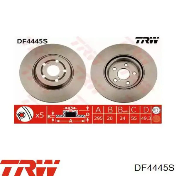 Disco de freno DF4445S TRW