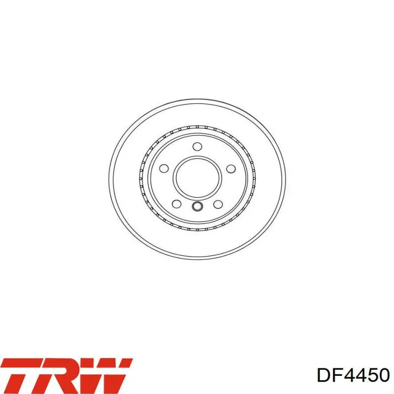 Disco de freno trasero DF4450 TRW