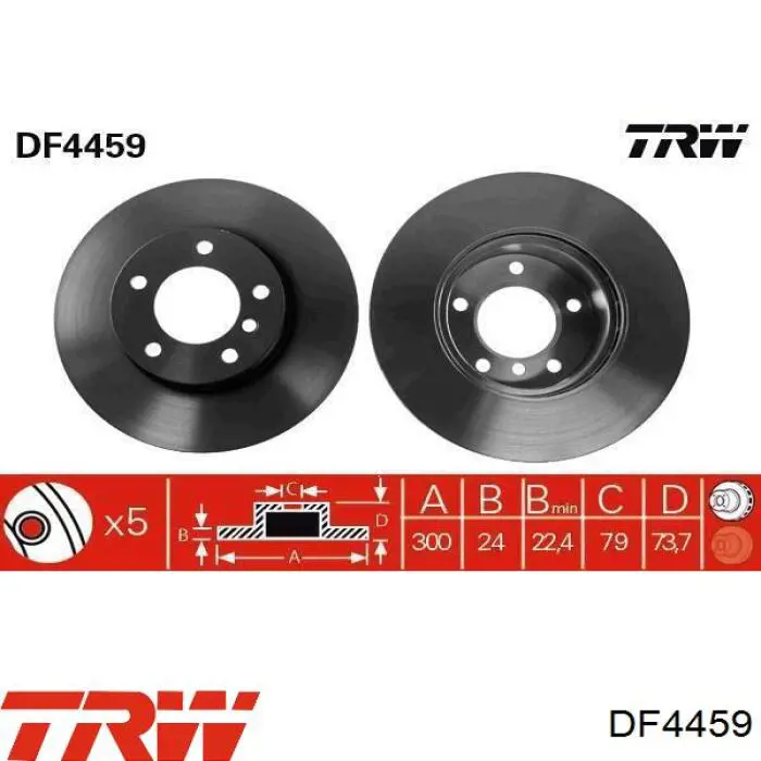 Comprar DF4459 TRW Freno de disco delantero
