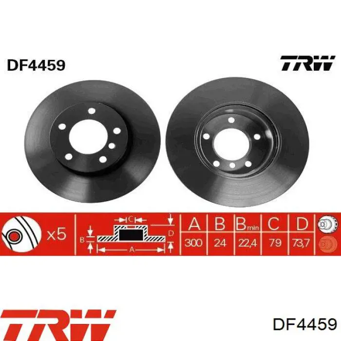 Disco de freno DF4459 TRW