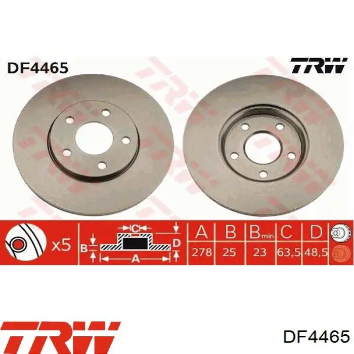 Comprar DF4465 TRW Freno de disco delantero