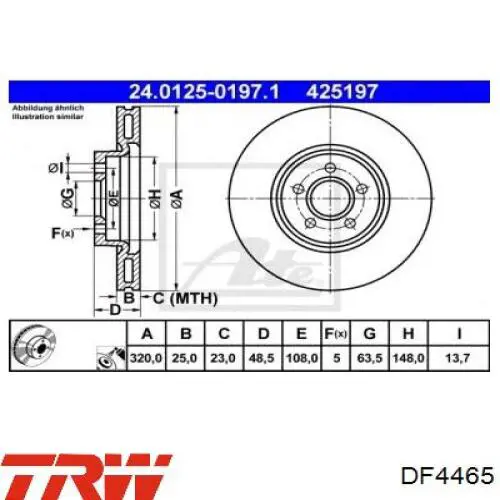 Disco de freno delantero TRW DF4465