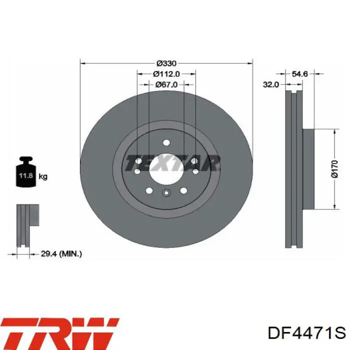 Frenos delanteros TRW DF4471S precio, desde 77,20 EUR