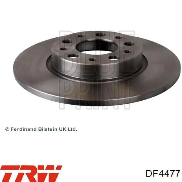 Disco de freno trasero DF4477 TRW
