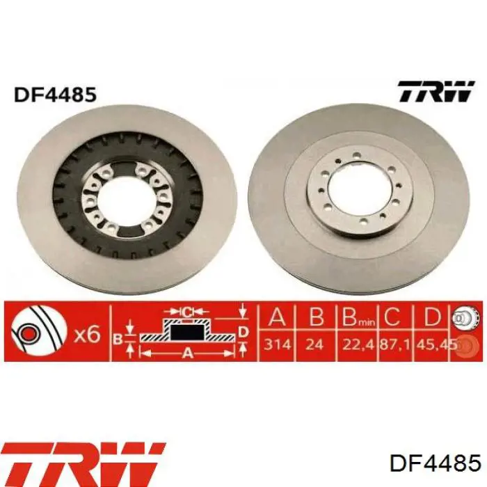 Comprar DF4485 TRW Freno de disco delantero
