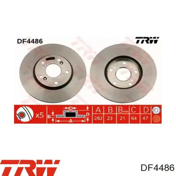 Comprar DF4486 TRW Freno de disco delantero